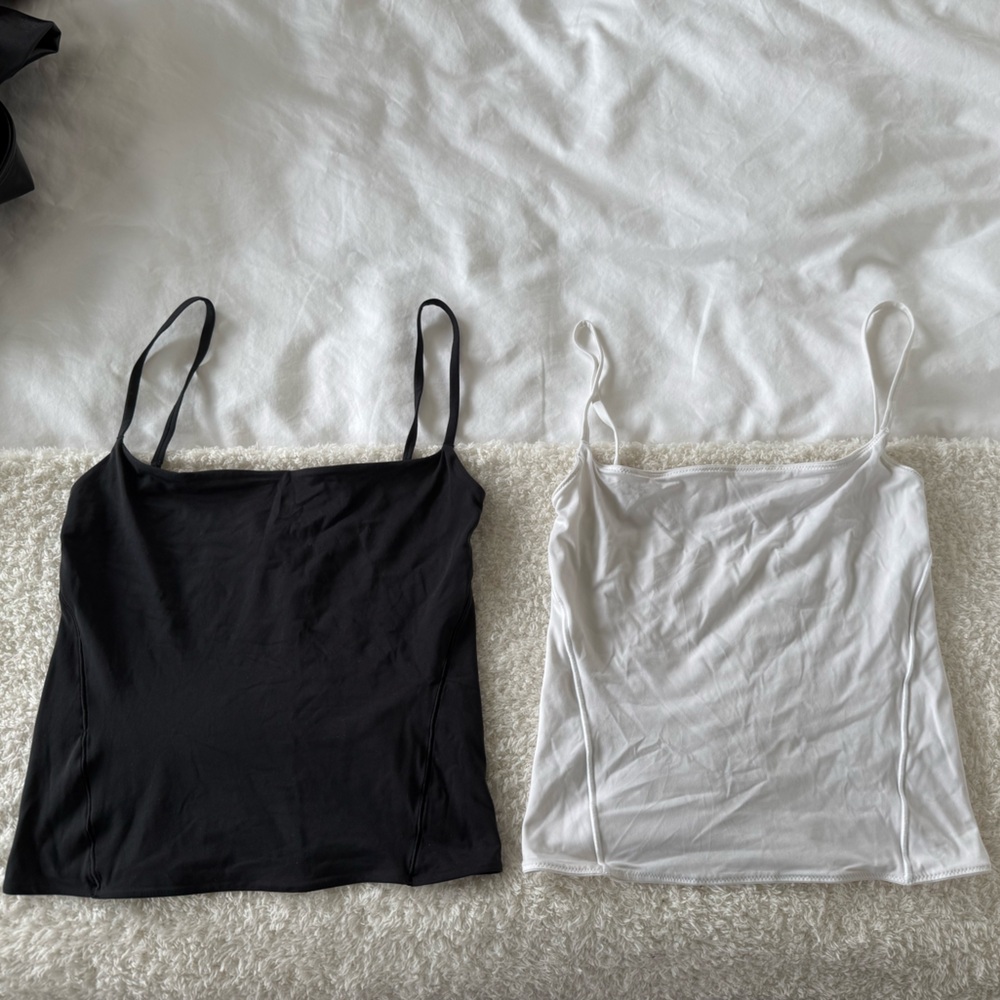 Black and white lululemon tank tops